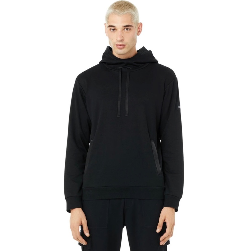 ALO YOGA Black Highline Hoodie NWT Kangaroo Zip Pockets Size L